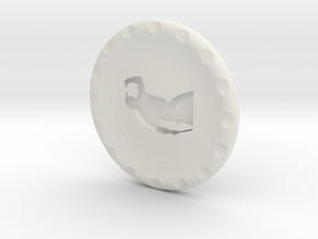Golf Ball Marker Tiger in White Natural Versatile Plastic