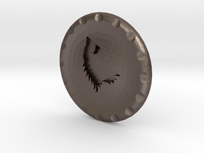 Golf Ball Marker House Stark in Polished Bronzed Silver Steel