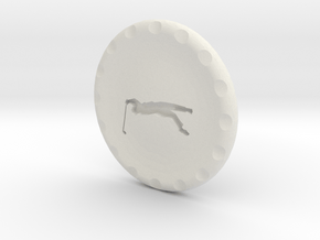 Golf Ball Marker PGA in White Natural Versatile Plastic