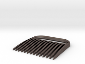 Beard Comb 6 in Polished Bronzed Silver Steel