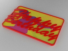Gift Card Holder Happy Birthday in Red Processed Versatile Plastic