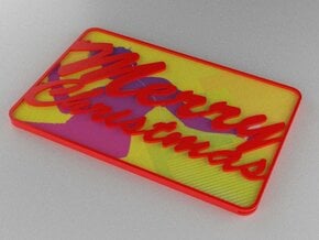 Gift Card Holder Merry Christmas in Red Processed Versatile Plastic