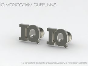 Monogram Cufflinks IQ in Polished Silver