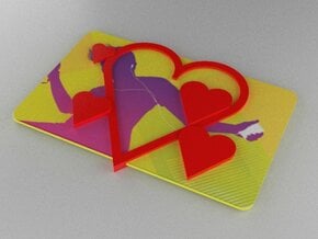 Gift Card Holder Multiple Hearts in Red Processed Versatile Plastic