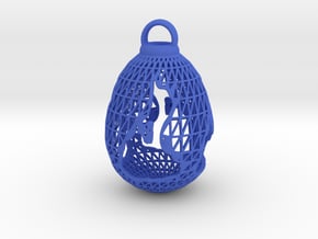 3D Printed Block Island Egg Ornament in Blue Processed Versatile Plastic