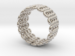 Knitter's Ring in Rhodium Plated Brass: 5 / 49
