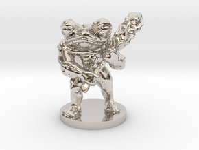 Toad Warrior for Dungeons and Dragons in Rhodium Plated Brass