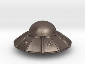 flying saucer in Polished Bronzed Silver Steel: Large