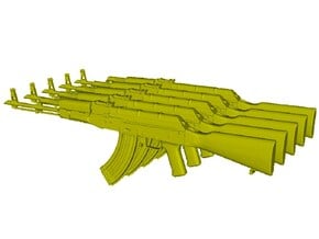 1/10 scale Avtomat Kalashnikova AK-47 rifles x 5 in Tan Fine Detail Plastic