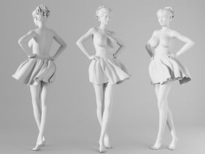 Miniskirt Girl 007-1/10 in White Natural Versatile Plastic