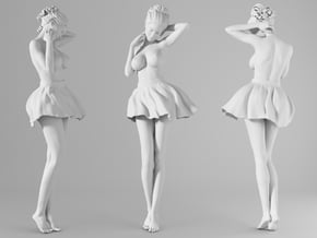 Miniskirt Girl 028-1/10 in White Natural Versatile Plastic