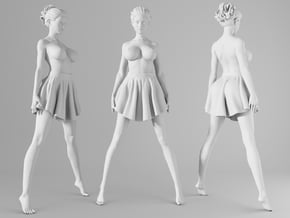 Miniskirt Girl 031-1/10 in White Natural Versatile Plastic