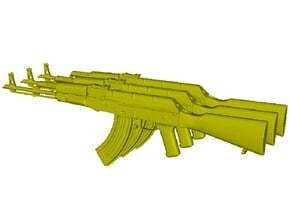 1/24 scale Avtomat Kalashnikova AK-47 rifles x 3 in Tan Fine Detail Plastic