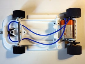 Slot car chassis for C5r 1/28 in White Natural Versatile Plastic