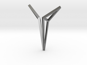 YOUNIVERSAL Origami Structure, Pendant. Sharp Chic in Fine Detail Polished Silver