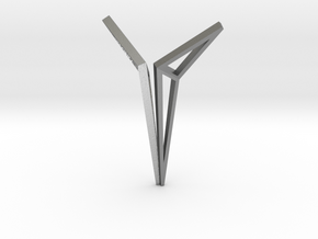 YOUNIVERSAL Origami Structure, Pendant. Sharp Chic in Natural Silver