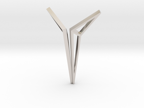 YOUNIVERSAL Origami Structure, Pendant. Sharp Chic in Rhodium Plated Brass
