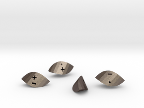 Fudge Twist in Polished Bronzed Silver Steel: Polyhedral Set