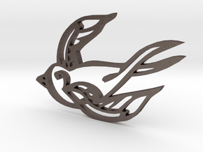 Swallow in Polished Bronzed Silver Steel