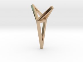 YOUNIVERSAL 3T Origami, Pendant. Sharp Chic in 14k Rose Gold