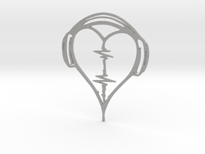 Musical Heart Pendant in Aluminum