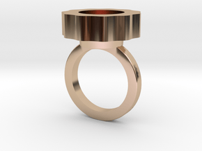 Flower Power Statement Ring in 14k Rose Gold Plated Brass