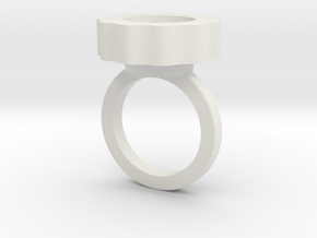 Flower Power Statement Ring in White Natural Versatile Plastic