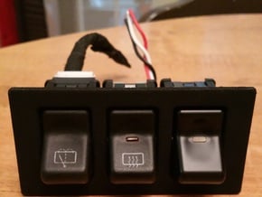 3x XJ/TJ OEM 100x50mm (2"x4") Switch Panel in Black Natural Versatile Plastic