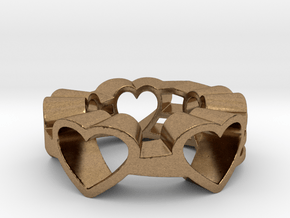 Love Lines Ring in Natural Brass (Interlocking Parts): 6 / 51.5