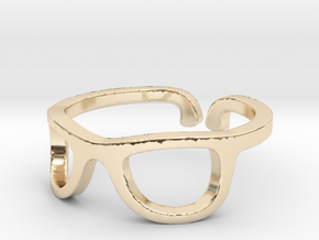 Glasses Ring Ring Size 7.25 in 14k Gold Plated Brass