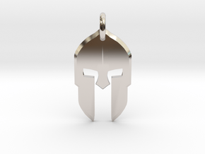 Spartan Helmet Pendant/Keychain in Rhodium Plated Brass