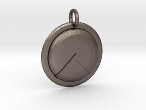 Spartan Shield Pendant/Keychain Ornament in Polished Bronzed Silver Steel