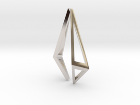 HIDDEN HEART Origami Structure, Pendant  in Platinum