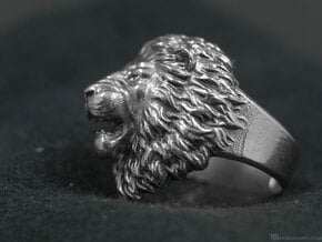 Aggressive Lion Ring in Natural Silver: 11.5 / 65.25