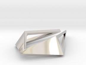 HIDDEN HEART Origami OS, Pendant. Sharp Chic in Rhodium Plated Brass