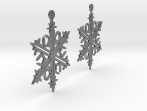 Snowflake Earring Model B in Natural Silver