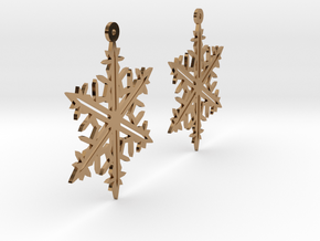 Snowflake Earring Model B in Polished Brass