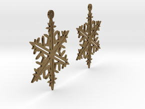 Snowflake Earring Model B in Natural Bronze
