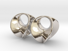 Hyperbole 01 Earrings in Rhodium Plated Brass