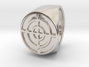 Target - Signet Ring in Rhodium Plated Brass: 6 / 51.5