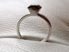 Diamond Ring (Size 7.25~7.75) in Polished Silver