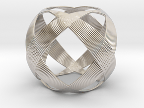  0403 Spherical Cuboctahedron (d=6cm) #003 in Rhodium Plated Brass