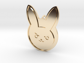 D.VA Rabbit Embem Pendant  in 14k Gold Plated Brass