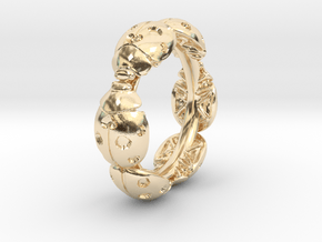 Hidden Heart Ladybug Leaves of Grass Eternity Ring in 14K Yellow Gold
