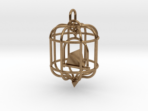 Platonic Birds - Tetrahedron in Natural Brass (Interlocking Parts)