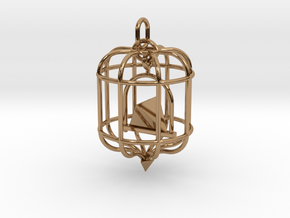 Platonic Birds - Tetrahedron in Polished Brass (Interlocking Parts)