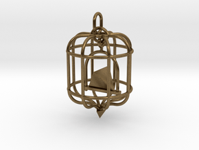 Platonic Birds - Tetrahedron in Natural Bronze (Interlocking Parts)