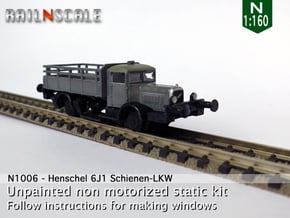 Henschel 6J1 Schienen-LKW (N 1:160) in Smooth Fine Detail Plastic