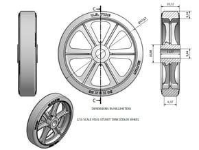 1-16 IDLER Wheel Stuart in White Processed Versatile Plastic