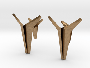 YOUNIVERSAL Origami Cufflinks in Natural Brass